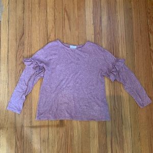 LOFT Outlet Women’s long sleeve light sweater shirt in purple, Medium
